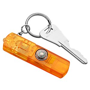 a key-sized plastic light/cpmpass/whistle for your go bag. 