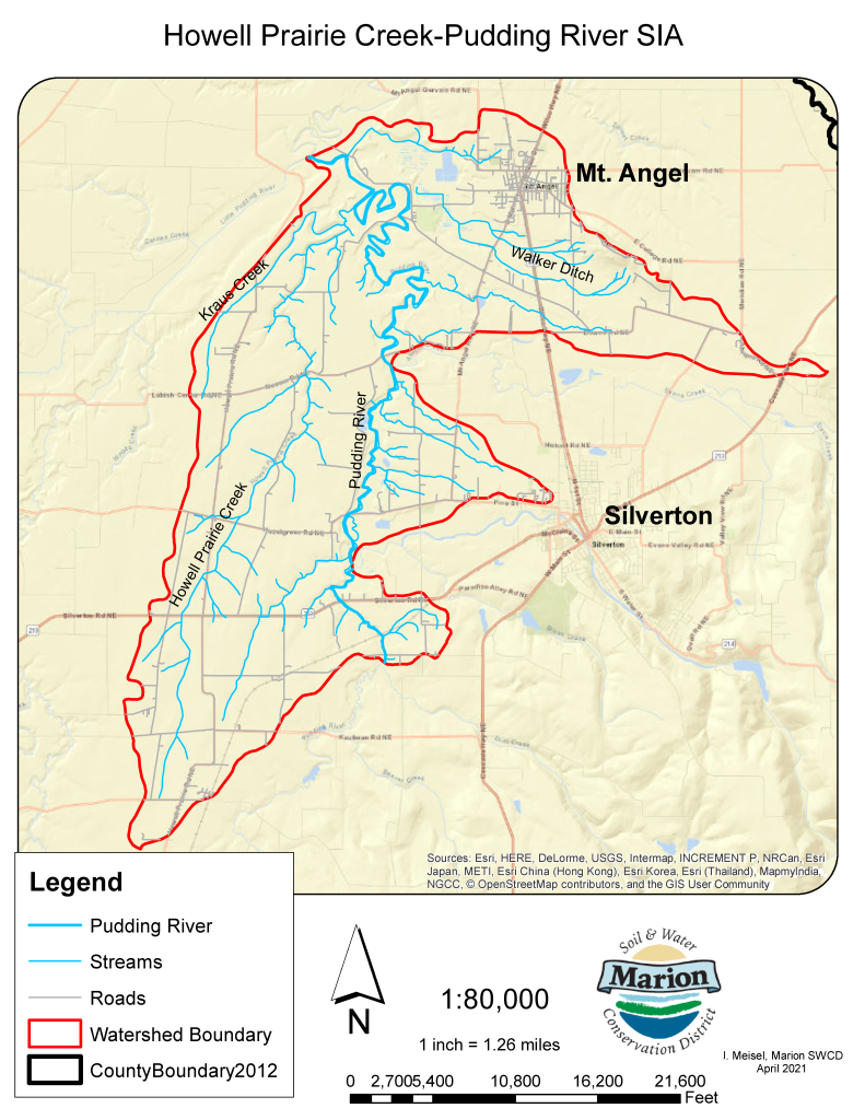 a map of the Howell Prairie Creek-pudding River Strategic Implementation Area