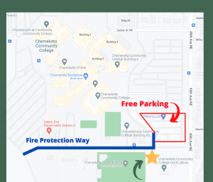 A map showing the location of the Ag Complex at CCC.